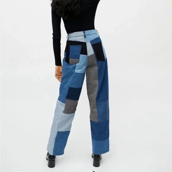 NWT UO BDG Patchwork High Rise Baggy Jeans Sz 25 - Picture 3 of 11